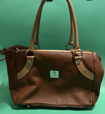 I Medici Firenze Italian Brown Leather Satchel Bag Crossbody Made in Italy GUC