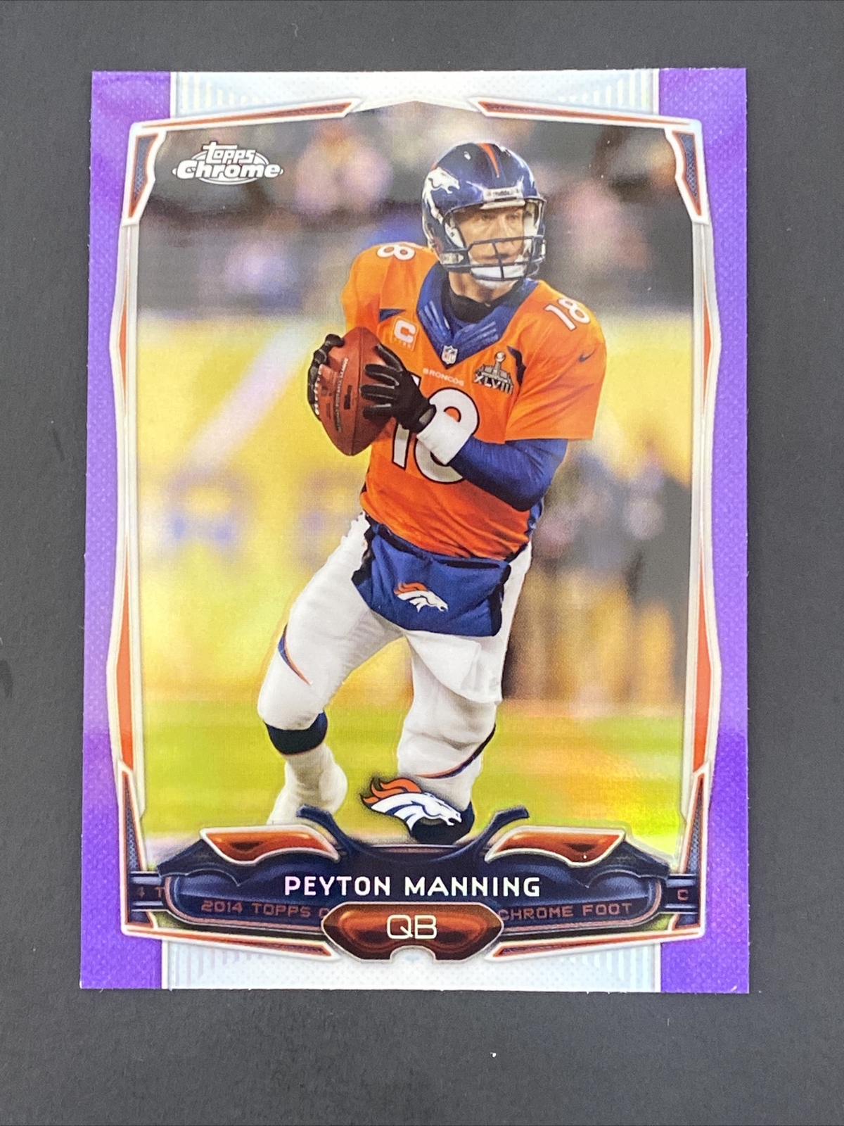 2014 Topps Chrome #42 Peyton Manning Purple Refractor SP - Denver Broncos HOF