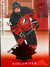 CORSON CEULEMANS  #22..2021 TEAM CANADA JUNIORS...RED EXCLUSIVE...190/250