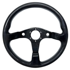 Hiwowsport 14 350mm Real Carbon Fiber Flat Bottom Steering Wheel Gloss Black Hiwowsport 14 350mm Real Carbon Fiber Flat Bottom Steering Wheel Gloss Black