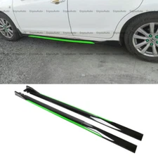 For Mitsubishi LANCER 86" Side Skirt Extension Rocker Panel Splitter Black Green
