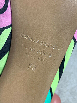 Nicholas Kirkwood Vero Cuoio Size 38 7.5-8 US Neon High Heel Pumps  Beautiful!