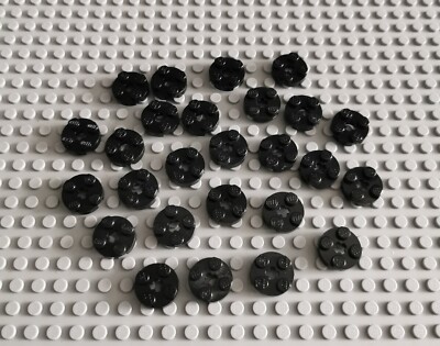 Lego Platte Rund 2x2 mit Achsloch 25 stk. Schwarz black round brick 4032 R3