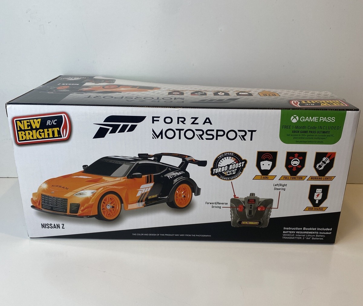 New Bright Nissan Z Forza Motorsport 1:16 RC Car + 1 Month New Bright Nissan Z Forza Motorsport 1:16 RC Car + 1 Month
