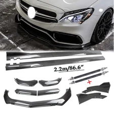 Carbon Fiber Front Bumper Lip Spoiler For Mercedes-Benz Body Kit Side Skirt