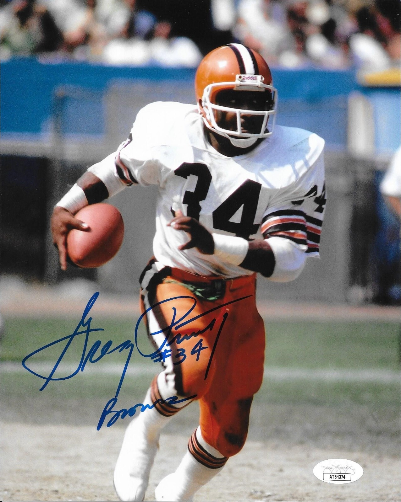 Greg Pruitt Autographed Signed Cleveland Browns 8x10 photo #1 JSA 
