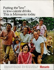1967 Vtg Print Ad Monsanto Putting the Low in Low-Calorie Drinks