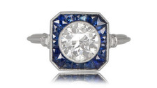 1.40CT Brilliant Cubic Zirconia Sapphire In 925 Silver Women's Engagement Ring