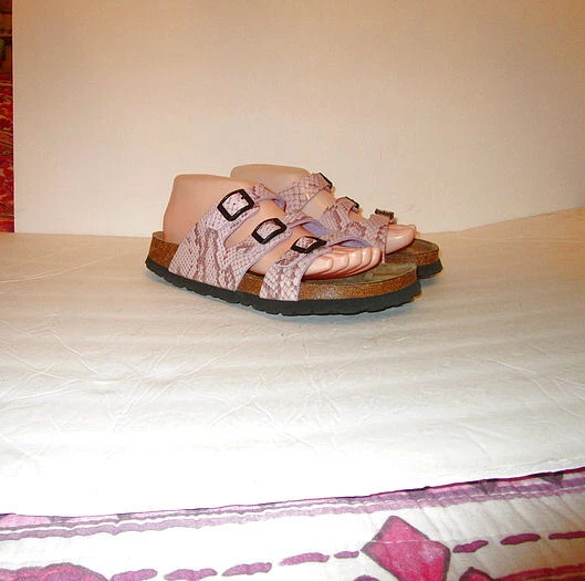 Pink hotsell snakeskin birkenstocks