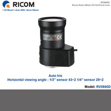 RICOM 6 60mm 1/3  CS Mount Auto IRIS Vari-focal Lens for CCTV Box Camera