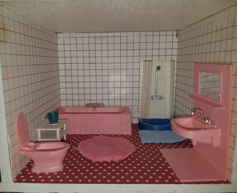 Anciens jouets meubles maison de poupée salle de bain, cuisine 'modella' An.70 - Photo 3/4