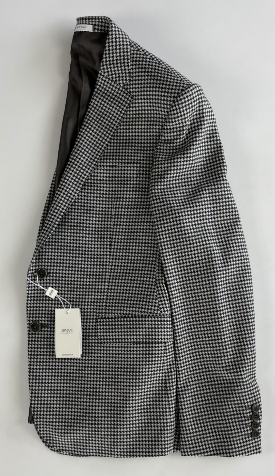 Armani Collezioni M Line Houndstooth Wool Suit Jacket Regular Blazer 50 image 7