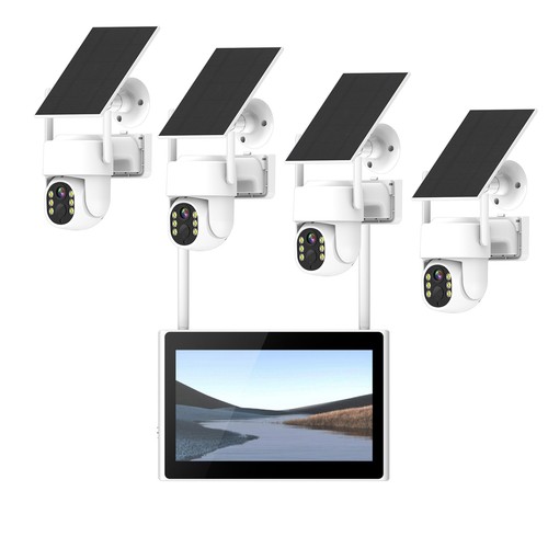Outdoor Solar Wireless Dome 4mp PTZ Security Camera System with Monitor Garden - Picture 7 of 10