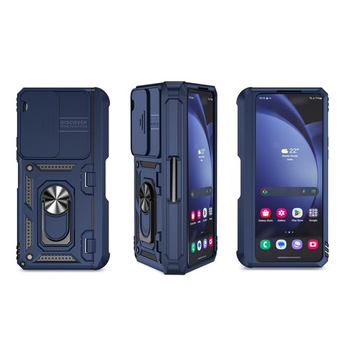 Custodia protezione cerniera per Samsung Galaxy Z Fold 6/5/4 supporto anello cover magnetica - Foto 15 di 21