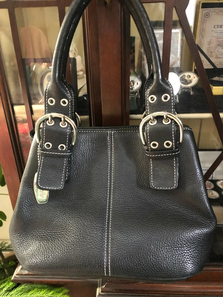 Small Black Leather Tignanello Handbag - Clearance Sale