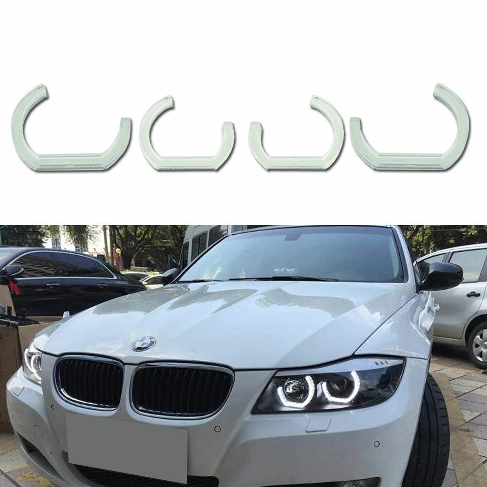 M4 LED Angel Eyes White Crystal C Style Halo Rings For BMW 06-11 E90 E91 4D