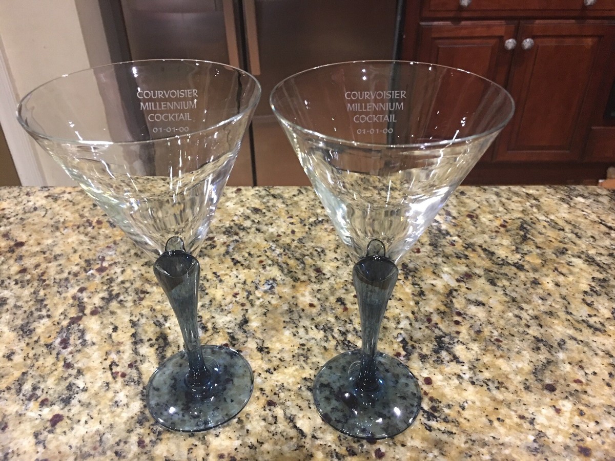 Set of 2 2000 Courvoisier MILLENNIUM Cocktail Cognac Glass Luigi 