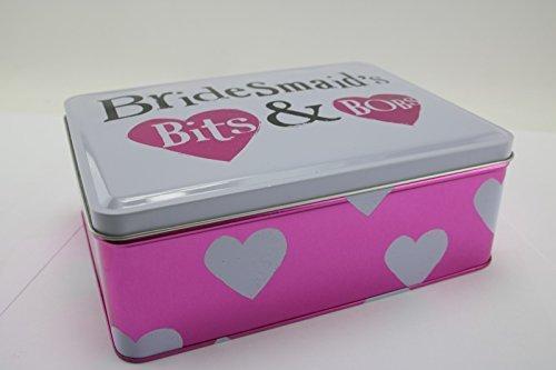 Really Good Bright Side Bridesmaid's Bits & Bobs Pink Tin Hearts Hinged Lid Gift