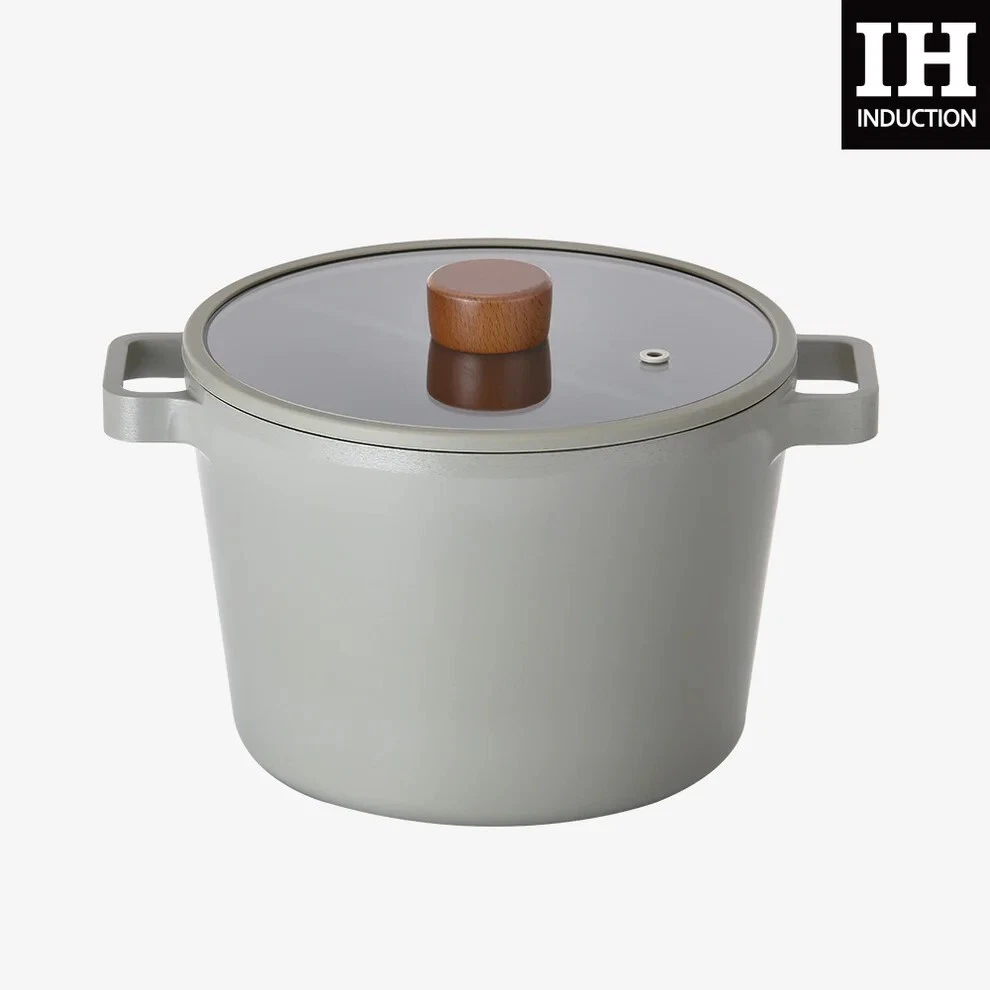 NEOFLAM FIKA 4.9QT Deep Stockpot with Lid Nonstick Ceramic Coating Casserole