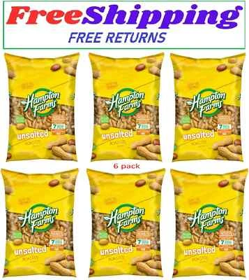 6 Pack - Hampton Farms Unsalted In-Shell Peanuts (5 lbs.)