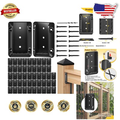 50 Pcs Durable Nylon Deck Railing Brackets with 350 Screws - Easy Installation