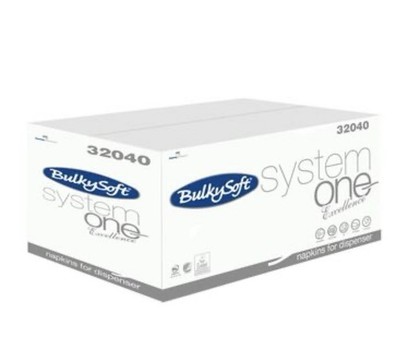 Bulkysoft 32040 System One Excellence Serviette 210x160mm 2-lagig weiß Big Box 4000 Stück