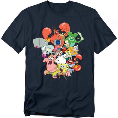 SPONGEBOB SQUAREPANTS THE WHOLE GANG Licensed Adult Graphic Tee Shirt SM-5XL