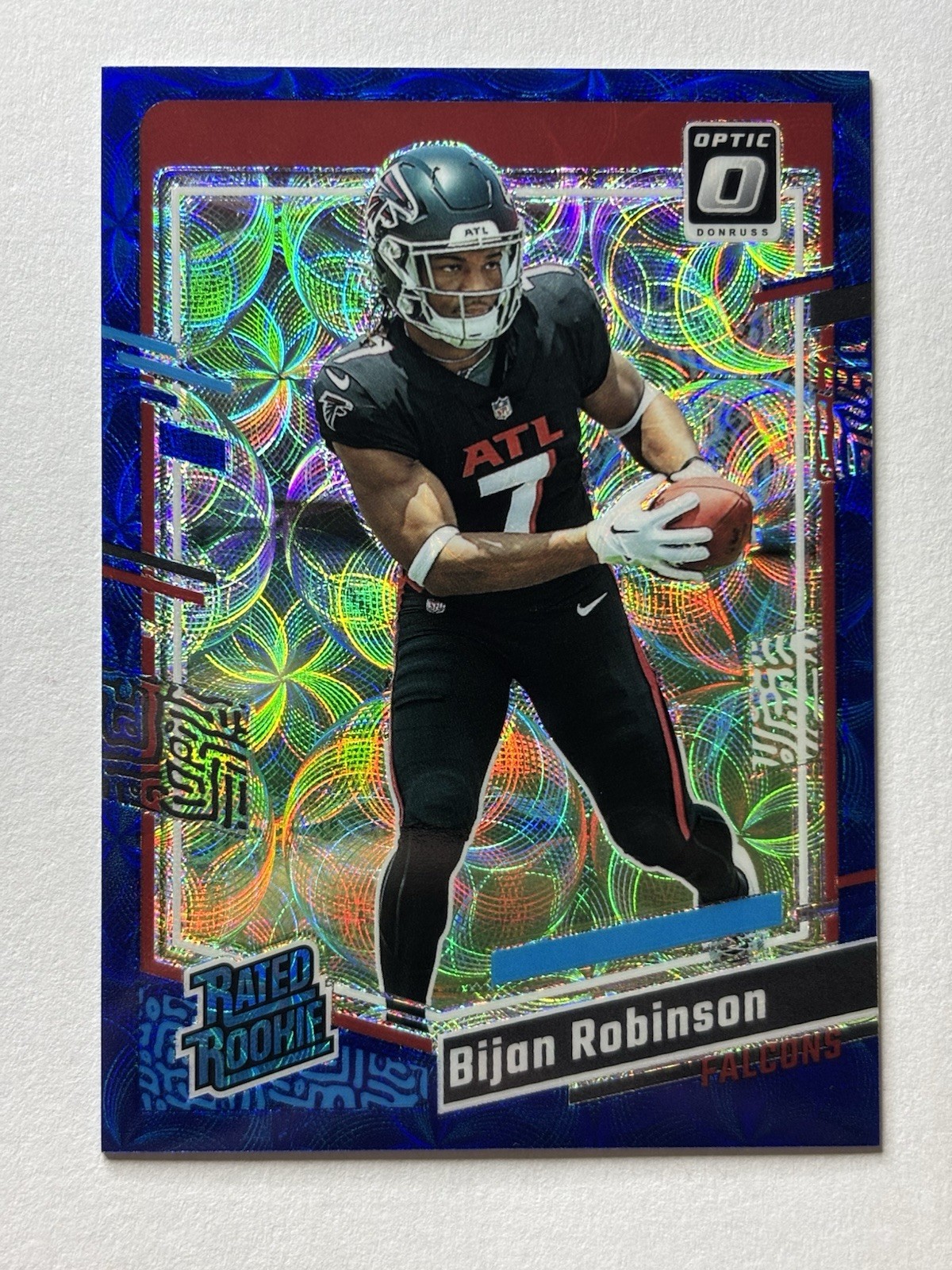 2023 Donruss Optic - Bijan Robinson #206 Blue Scope Rated Rookie (Rc)