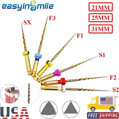 6Pcs Dental Endo Rotary Files X-Pro Gold Taper Endodontic Files root canal Files