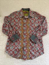 ROBERT GRAHAM Limited Edition Embroidered Paisley Men  s Button Down Size XL