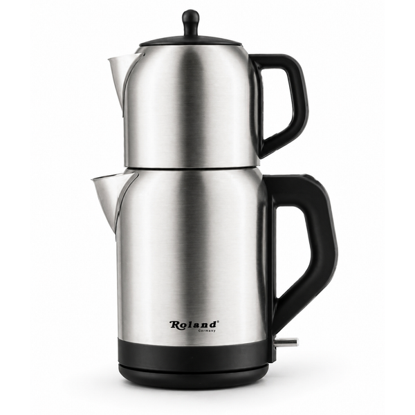 Roland Germany Edelstahl Teemaschine 2200W Teekocher Wasserkocher 1,7L+1L Kanne-image