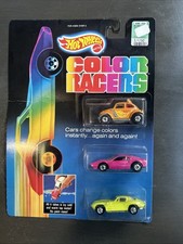 1987 Hot Wheels Color Racers 3 Pack Ferrari 308 Vw Bug Corvette Split Window