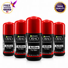 6 Pack Garnier Obao Active For Men Roll-On Deodorant 2.3 oz 65g Each