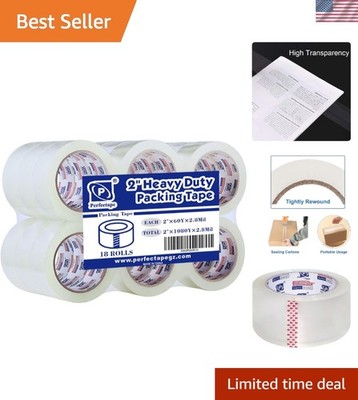 Clear Waterproof Packing Tape, 18 Rolls of Ultra Strong 2.8 Mil, 1080 Yards
