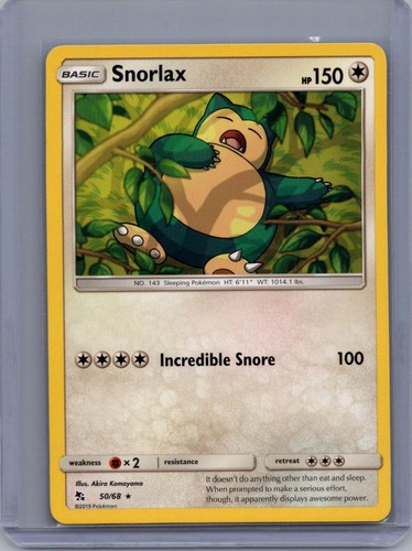 POKEMON SNORLAX 50/68 HIDDEN FATES NM