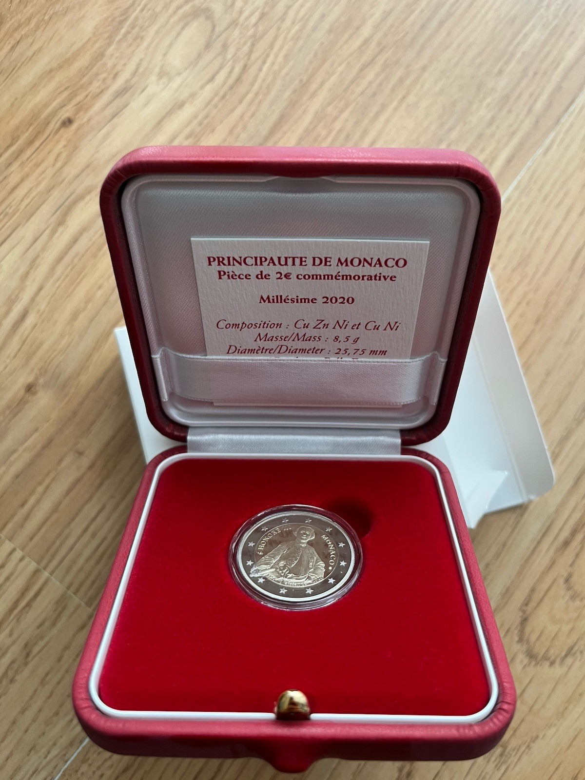 Pièce 2 EURO 2020 MONACO Naissance Honoré III qualité BE 15000 Ex + certificat