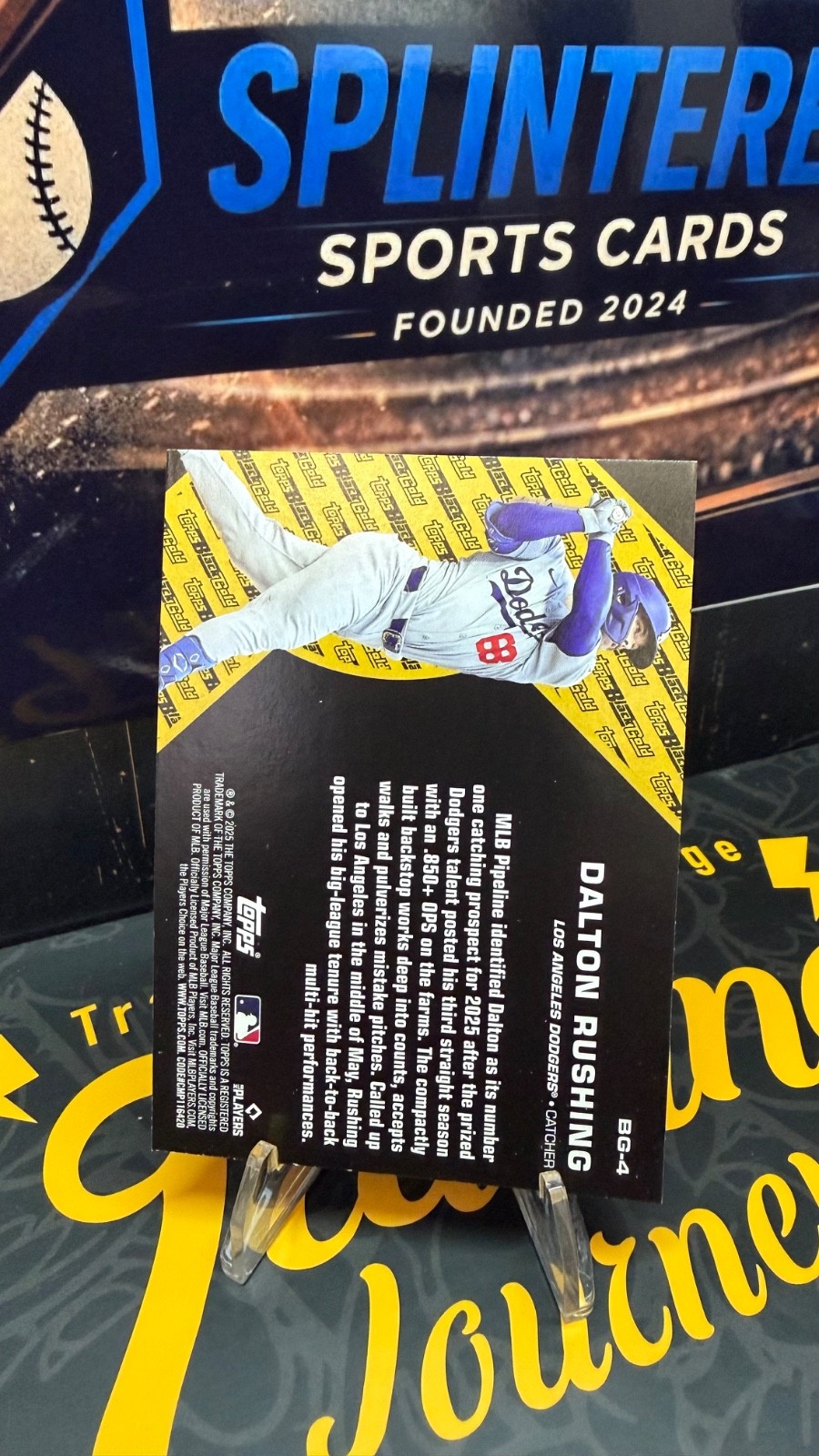 DALTON RUSHING TOPPS UPDATE ROOKIE BLACK GOLD FOIL RC DODGERS #BG-4 2025 25
