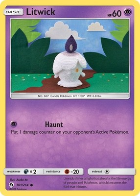 Litwick 101/214 Common SM - Lost Thunder Pokémon Card