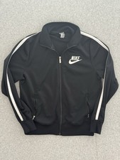 Vintage Nike Sportswear Track Jacket Black Left Chest Logo Full Zip Men s Large