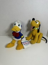 Vintage Disney Store Donald  Pluto Bean Bag Plush Stuffed Animal Set Of 2