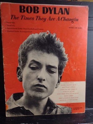 BOB DYLAN Songbook The Times They Are A Changin Guitar Piano 1963 Vintage Good