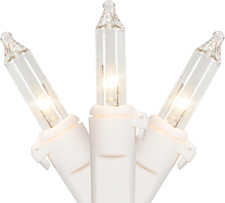 Mini Christmas Light Set - Clear - 3' White Wire - 10ct