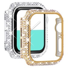 NewWays 2-Pack Full Diamonds Bling Cases for Apple Watch Case 40mm Women, Ful...