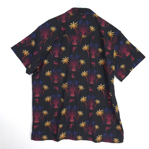 Retro Rifle Lobster Shirt Men's Size 2XL Black Tropical Hawaiian Short Sleeve - Picture 5 of 9