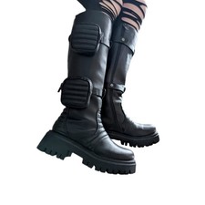 Damen Plateau Boots Stiefeletten 38 Gothic Military Punk Casual shoes