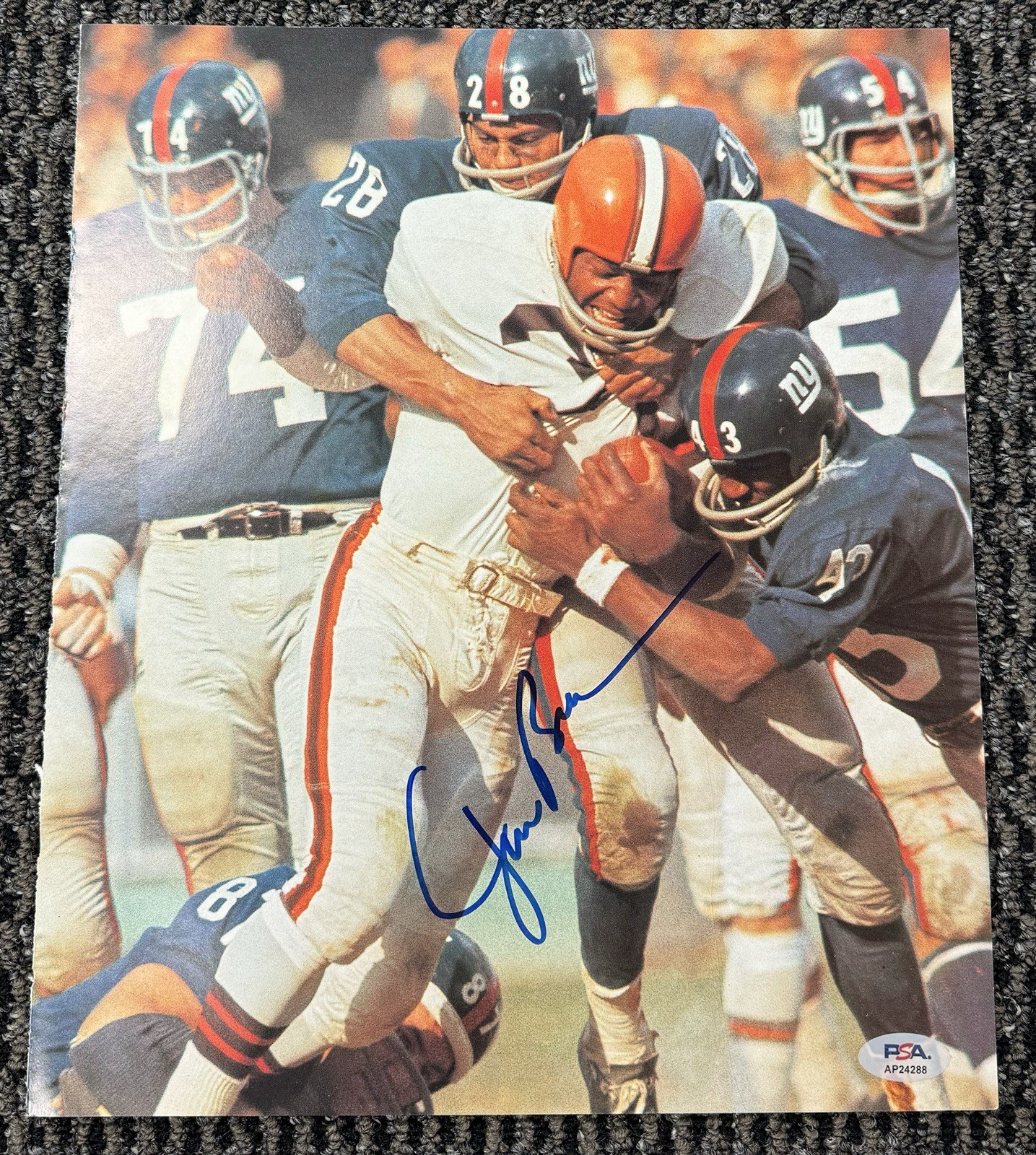 Jim Brown Autographed Signed Cleveland Browns 10.5x12 Magazine Photo Page PSA/DNA Authentic 