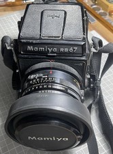 Ancien Mamiya RB67 Pro S + 3 Objectifs + PRISM Finder + Polaroïd Pack  + Poignée