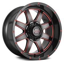 Impact Off-Road 804 Wheels 20x10 (-12, 5x139.7, 110.3) Black Rims Set of 4