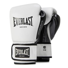 Guantoni da boxe Everlast Powerlock OG Advanced bianco/nero adulti 16 oz in scatola nuovi