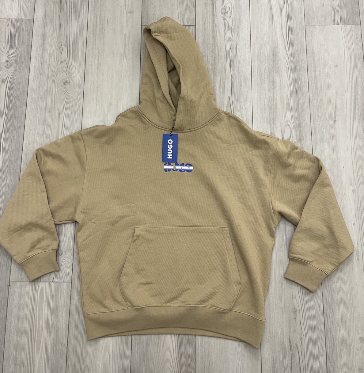 Hugo Boss Graphic Tan Thick Hoodie Mens Sz L New 10990₽